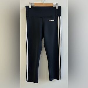 Adidas Black Leggings with White Stripes